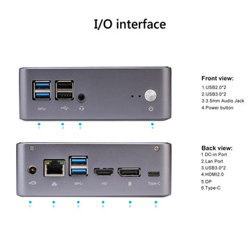 NVISEN MU02 Mini-PC Intel i7-1065G7 Quad Core 1,3 GHz bis 3,9 GHz 16 GB 512 GB Windows 10
